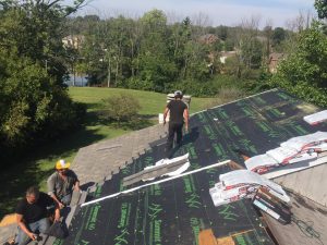 EMA Construction replacing a roof in Fairfield, a suburb of Cincinnati, OH.